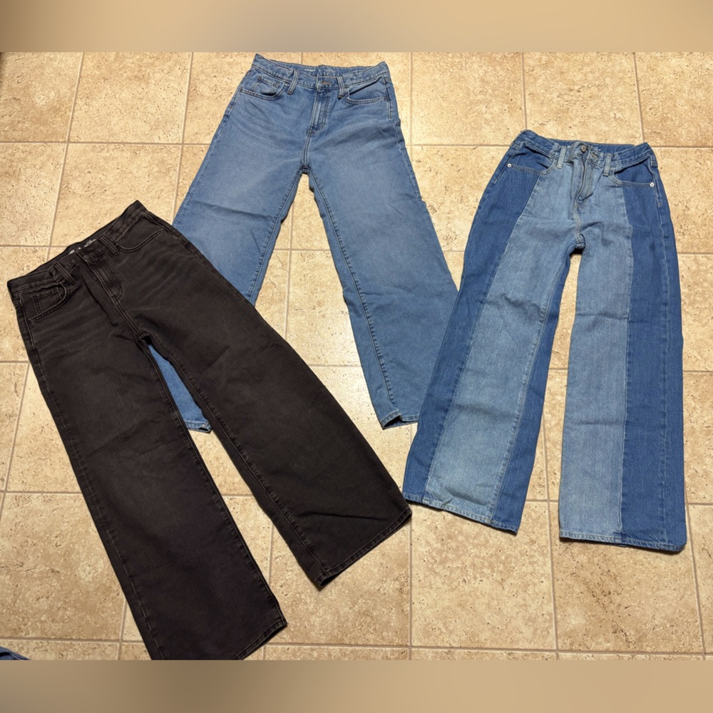 Girls Jeans in Black and Blue- 3 pack
